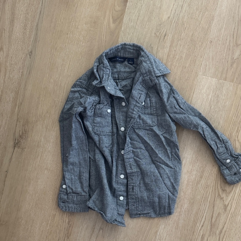 Janie and Jack Gray Button Down Shirt